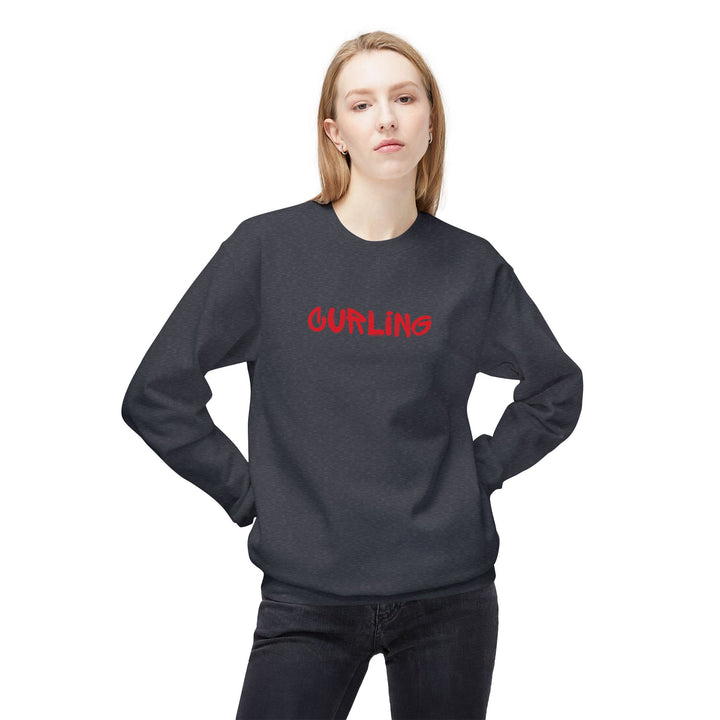 Curling Crewneck Sweatshirt - Red Script Curling Pullover