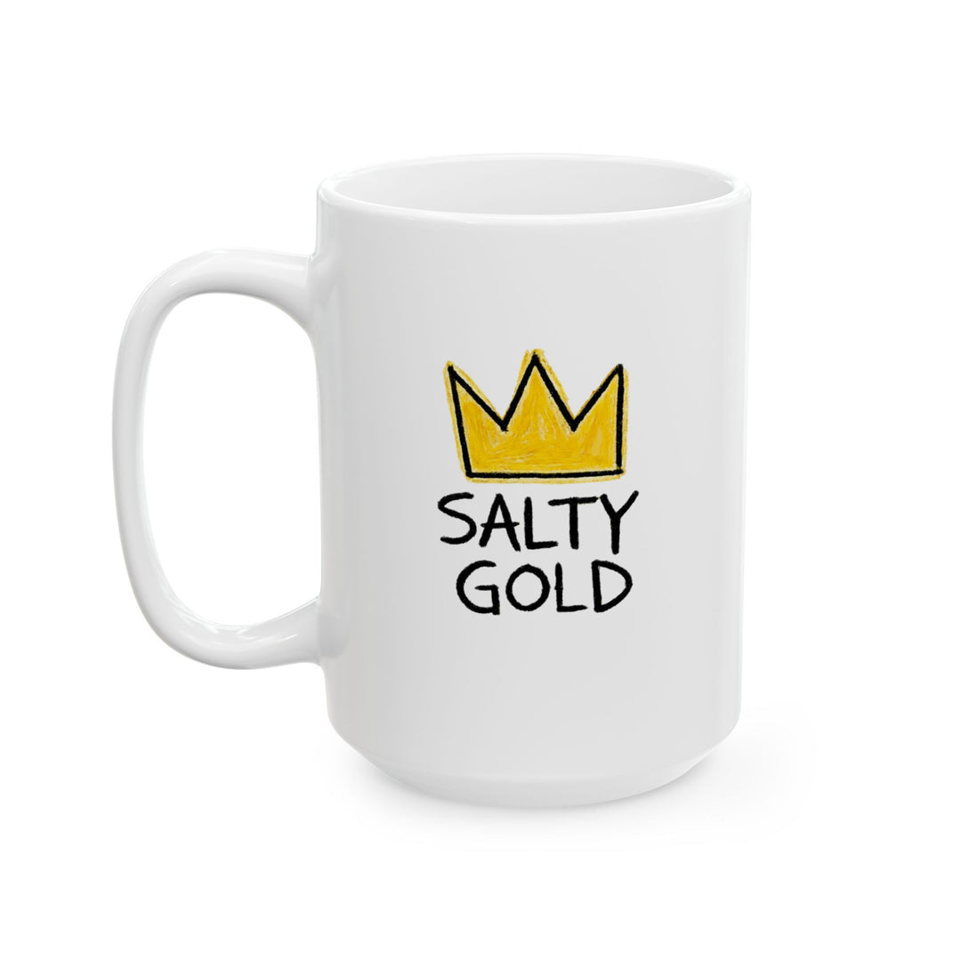 Salty Gold Ceramic Mug (11oz, 15oz)