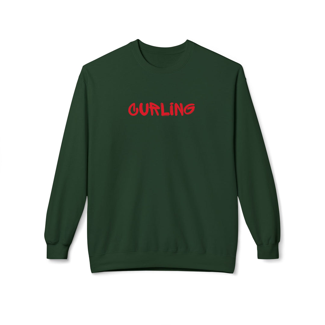 Curling Crewneck Sweatshirt - Red Script Curling Pullover