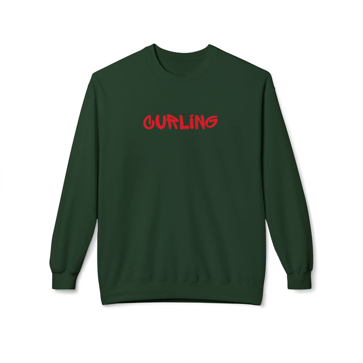 Curling Crewneck Sweatshirt - Red Script Curling Pullover
