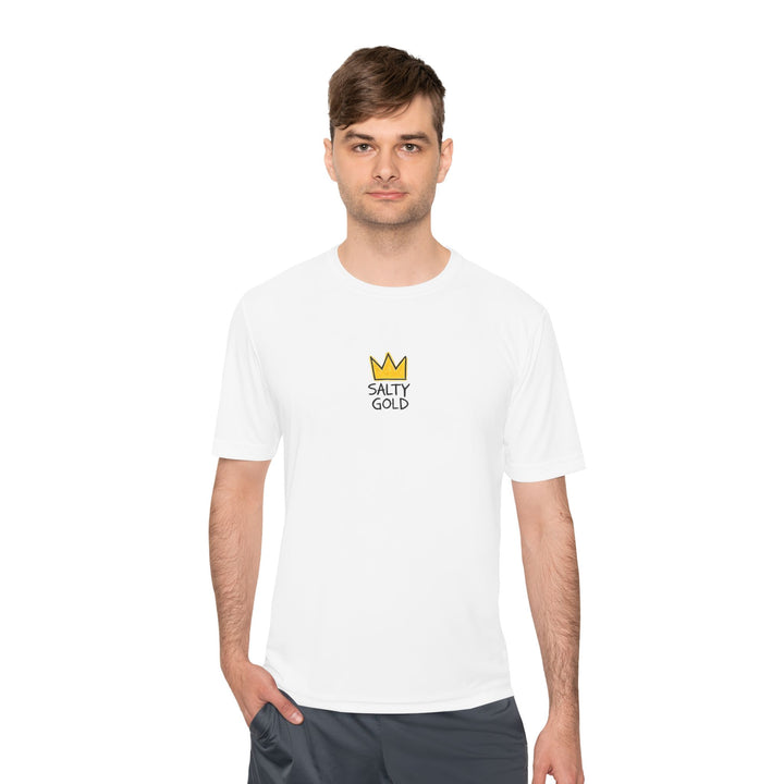 Salty Gold Crown Moisture-Wicking Training T-Shirt - Printify | Salty Gold Supply Co.