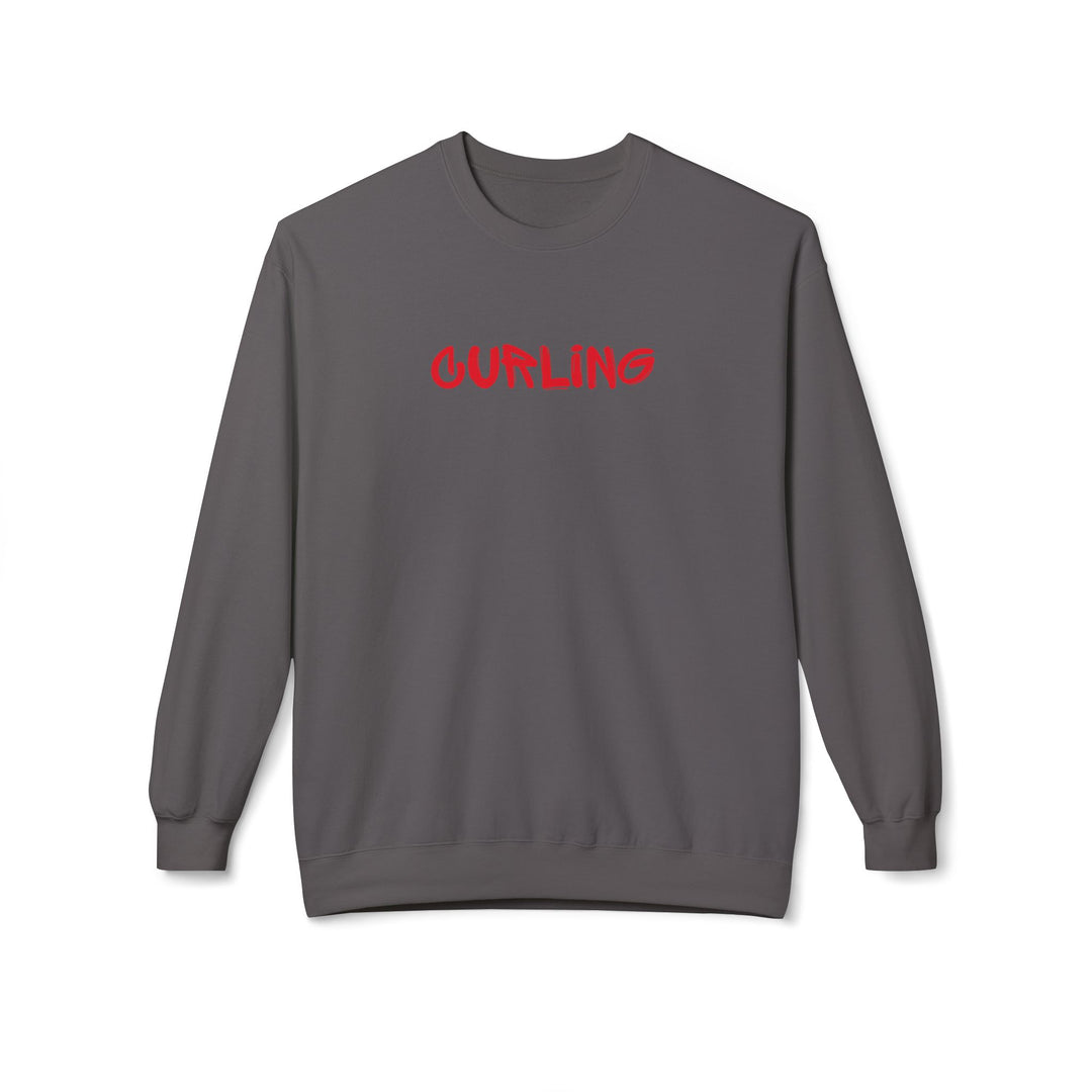 Curling Crewneck Sweatshirt - Red Script Curling Pullover