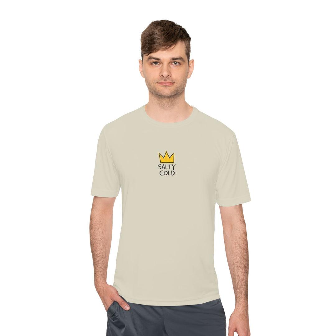 Salty Gold Crown Moisture-Wicking Training T-Shirt - Printify | Salty Gold Supply Co.