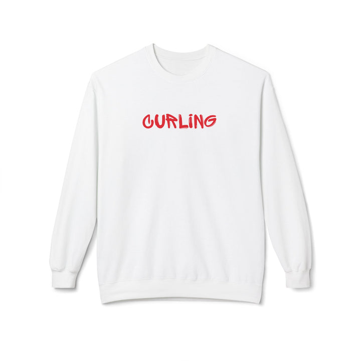 Curling Crewneck Sweatshirt - Red Script Curling Pullover