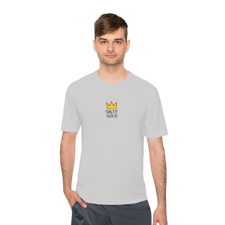 Salty Gold Crown Moisture-Wicking Training T-Shirt - Printify | Salty Gold Supply Co.