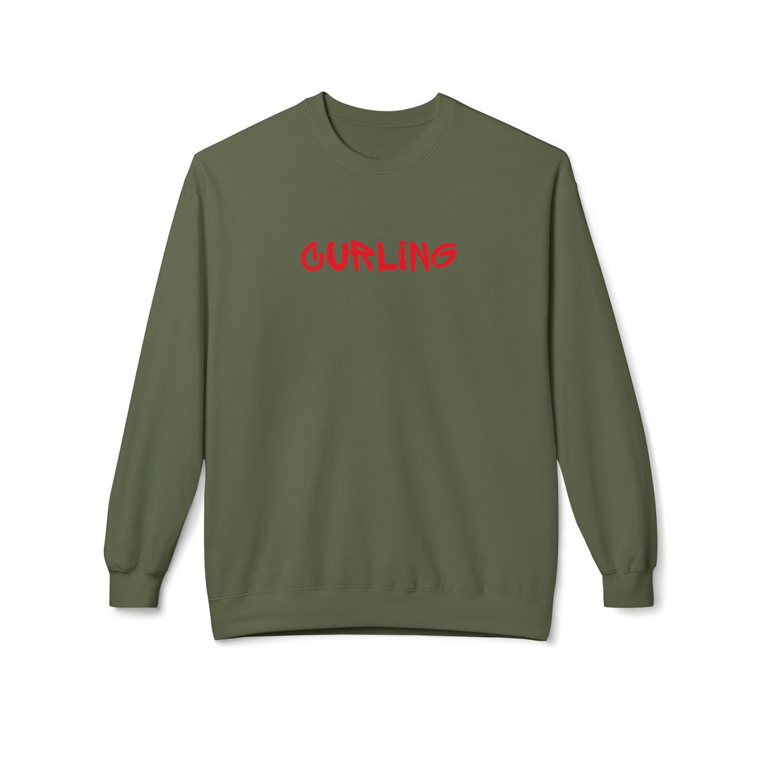 Curling Crewneck Sweatshirt - Red Script Curling Pullover