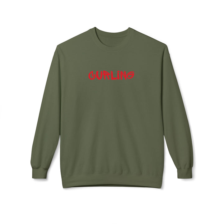 Curling Crewneck Sweatshirt - Red Script Curling Pullover