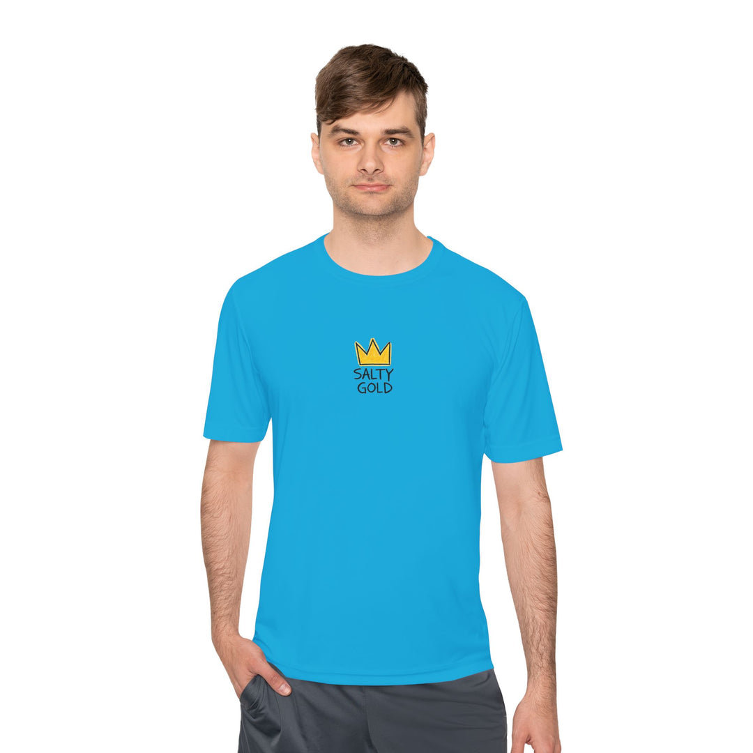 Salty Gold Crown Moisture-Wicking Training T-Shirt - Printify | Salty Gold Supply Co.