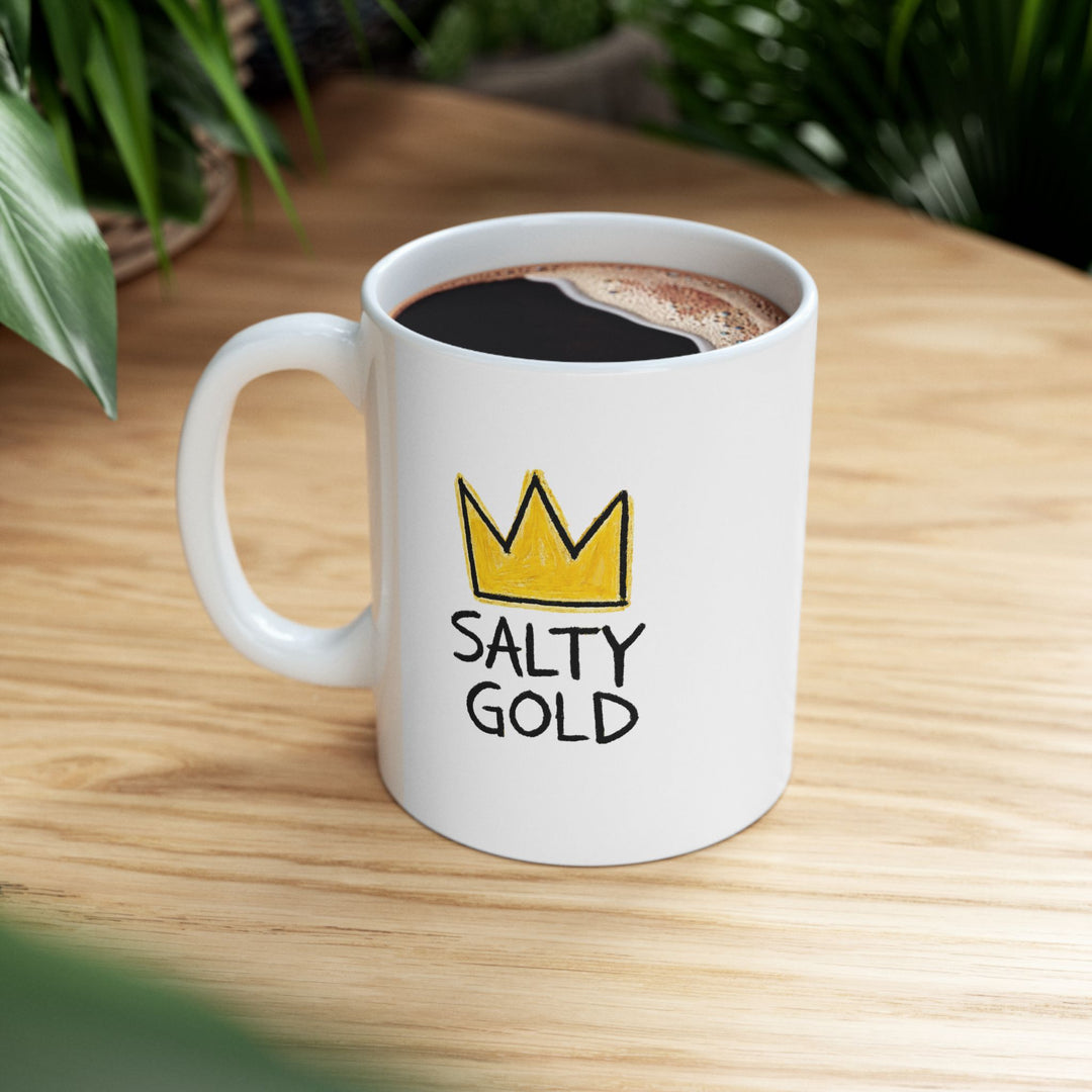 Salty Gold Ceramic Mug (11oz, 15oz)