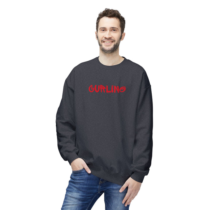 Curling Crewneck Sweatshirt - Red Script Curling Pullover