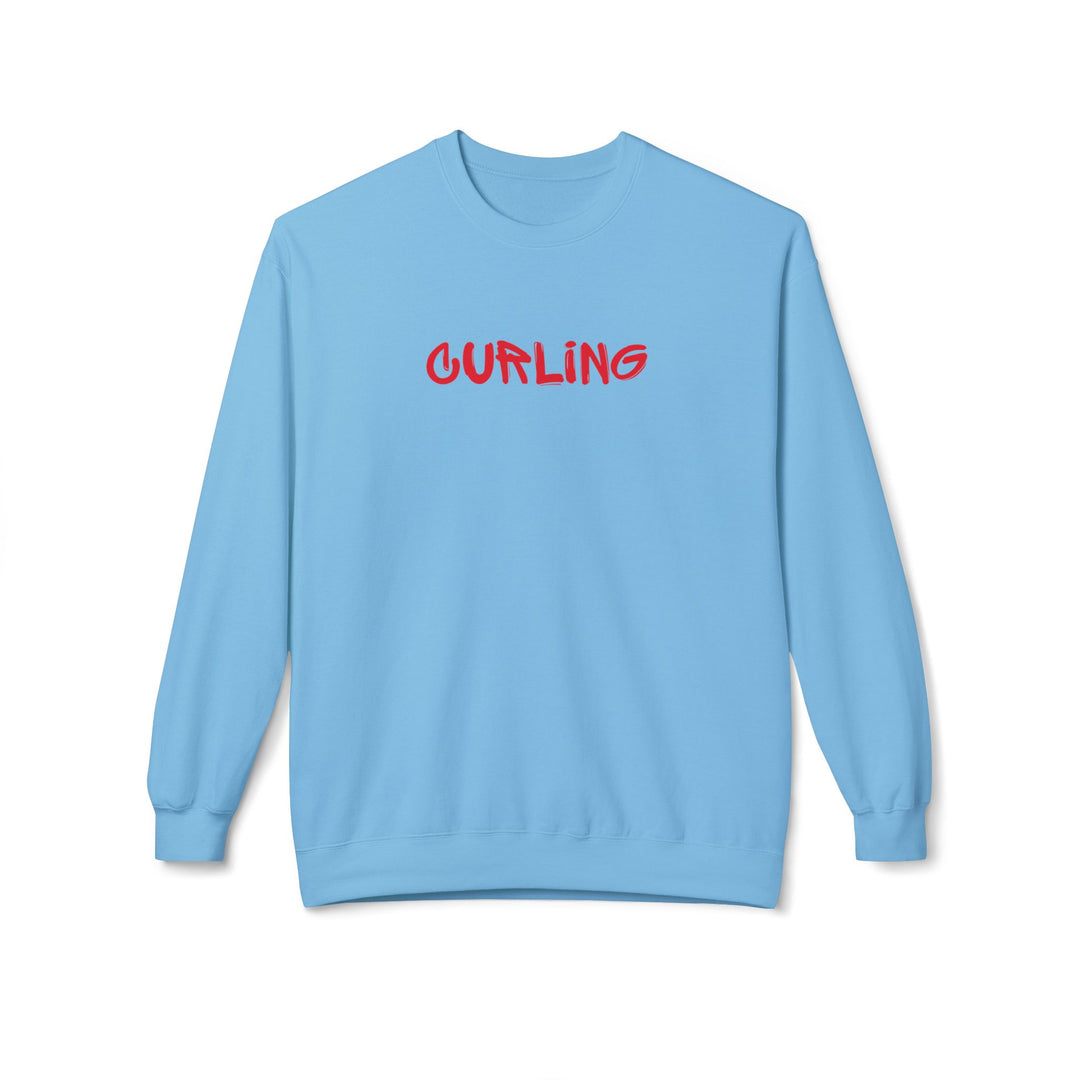 Curling Crewneck Sweatshirt - Red Script Curling Pullover