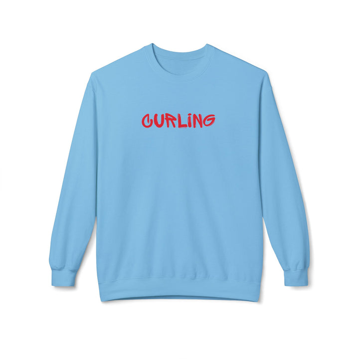 Curling Crewneck Sweatshirt - Red Script Curling Pullover