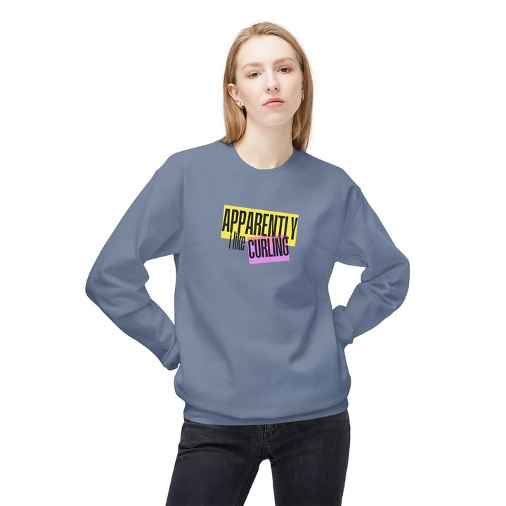 Apparently I Like Curling Crewneck Sweatshirt