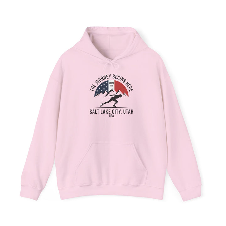 Speed Skating Hoodie - "The Journey Begins Here" - Printify | Salty Gold Supply Co.