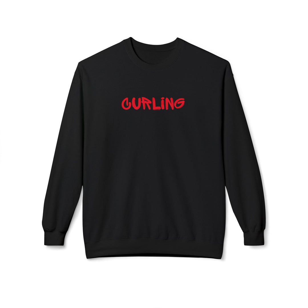 Curling Crewneck Sweatshirt - Red Script Curling Pullover
