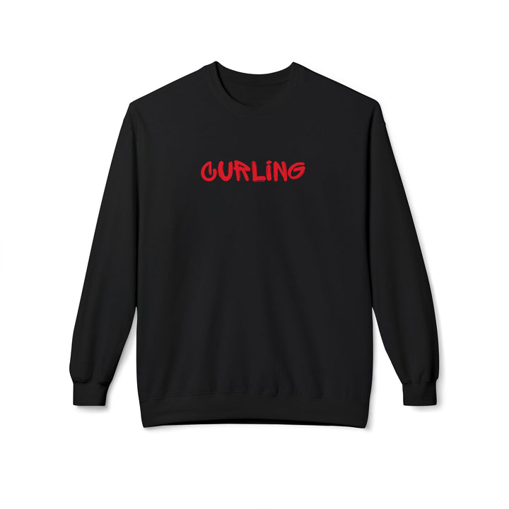 Curling Crewneck Sweatshirt - Red Script Curling Pullover