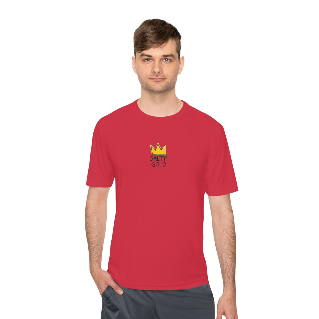 Salty Gold Crown Moisture-Wicking Training T-Shirt - Printify | Salty Gold Supply Co.