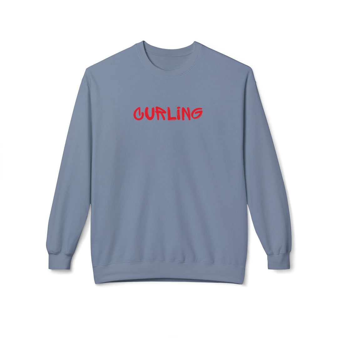 Curling Crewneck Sweatshirt - Red Script Curling Pullover