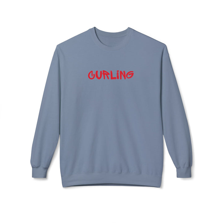 Curling Crewneck Sweatshirt - Red Script Curling Pullover