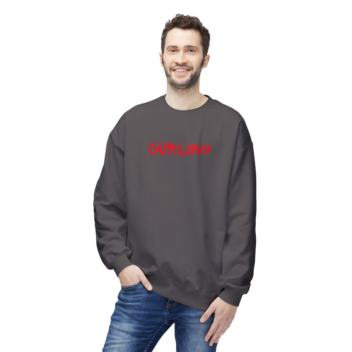 Curling Crewneck Sweatshirt - Red Script Curling Pullover