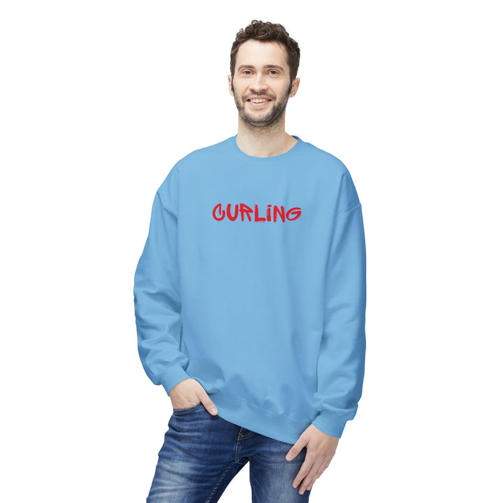 Curling Crewneck Sweatshirt - Red Script Curling Pullover