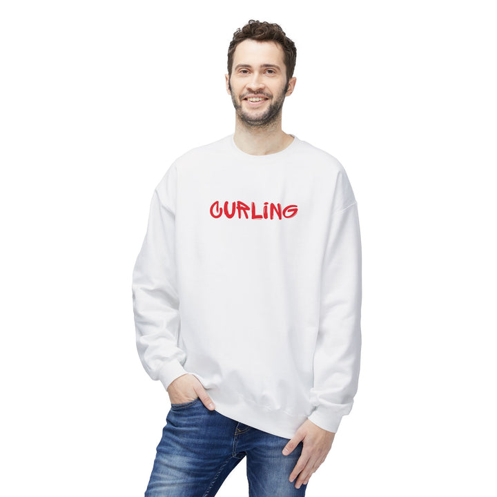 Curling Crewneck Sweatshirt - Red Script Curling Pullover