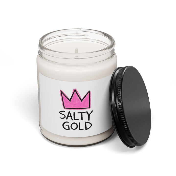 Soy Candle — "Salty Gold" Pink Crown Scented 9oz