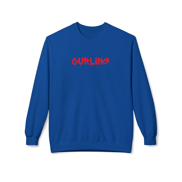 Curling Crewneck Sweatshirt - Red Script Curling Pullover