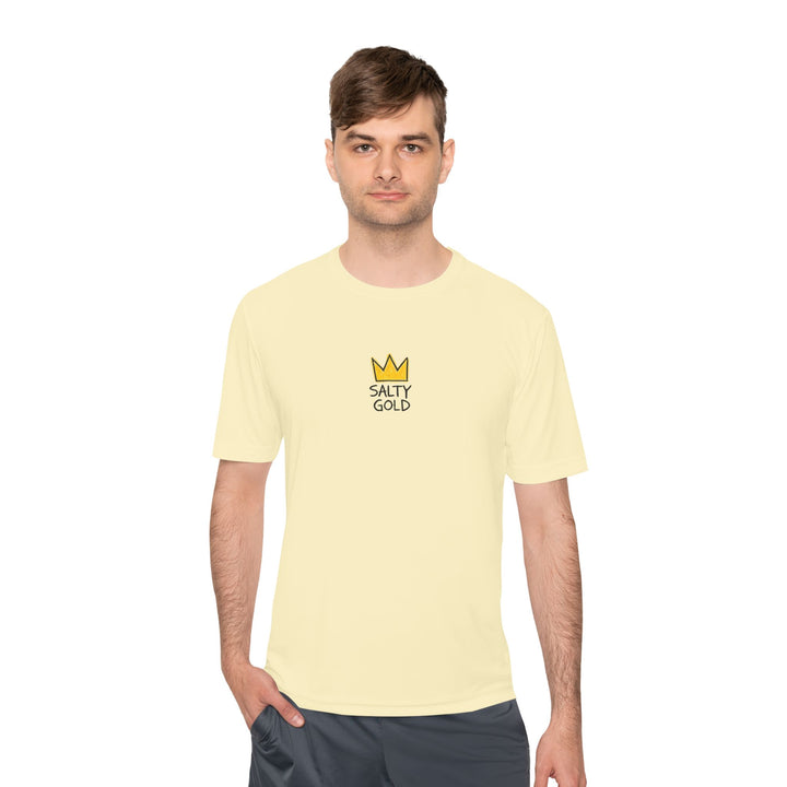 Salty Gold Crown Moisture-Wicking Training T-Shirt - Printify | Salty Gold Supply Co.