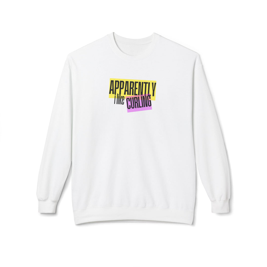 Apparently I Like Curling Crewneck Sweatshirt - Printify | Salty Gold Supply Co.