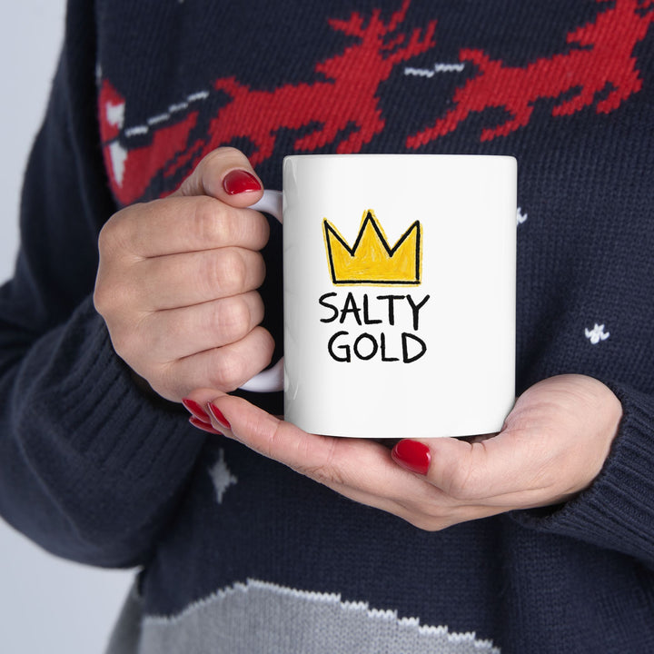 Salty Gold Ceramic Mug (11oz, 15oz)