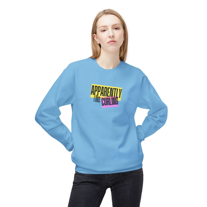 Apparently I Like Curling Crewneck Sweatshirt