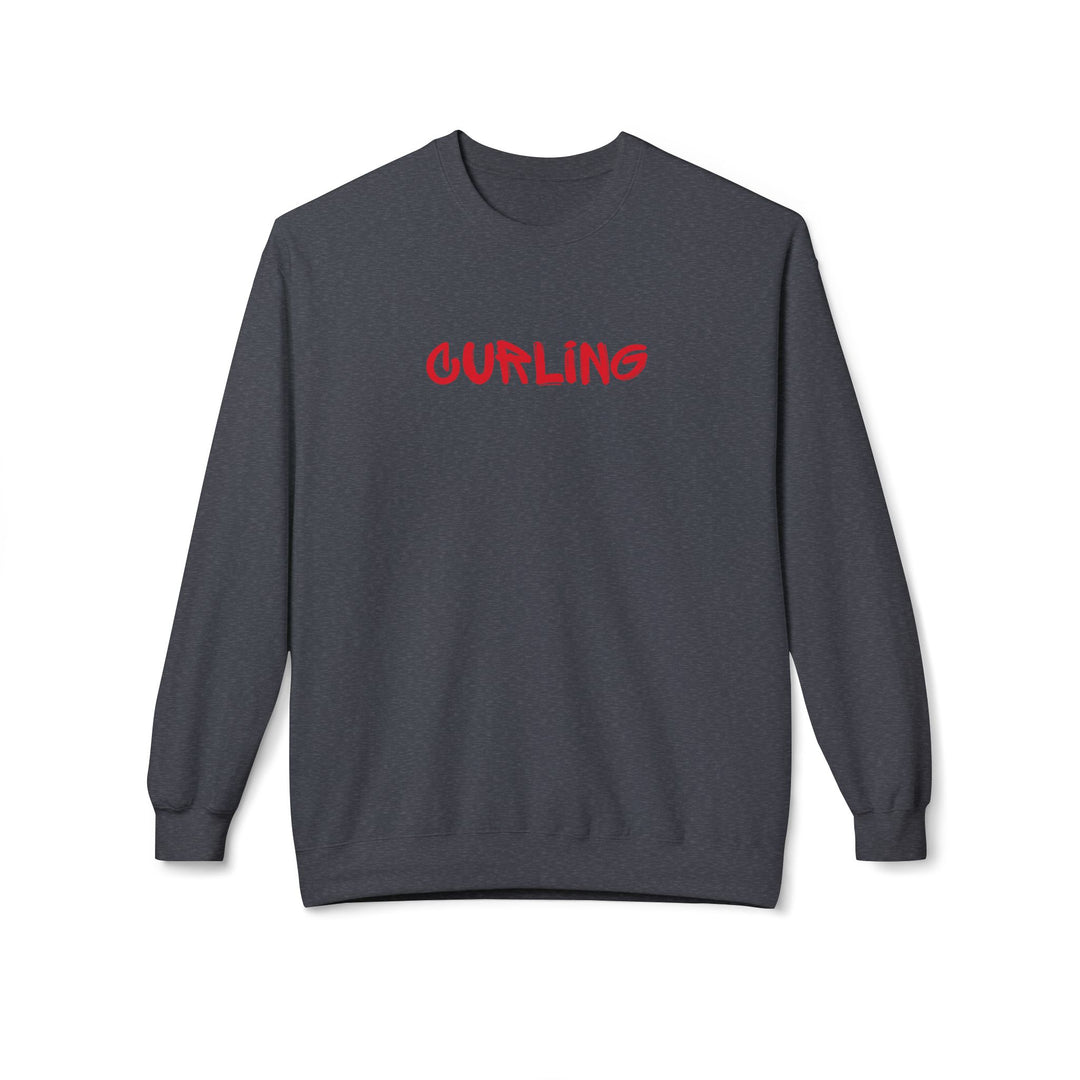 Curling Crewneck Sweatshirt - Red Script Curling Pullover