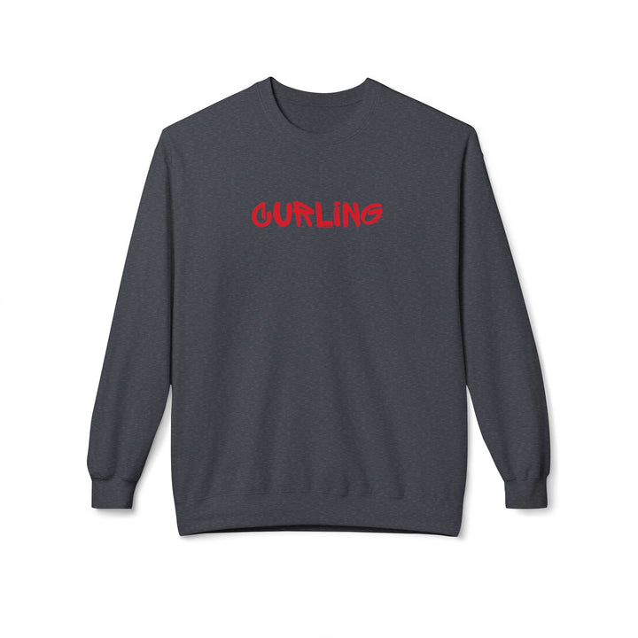 Curling Crewneck Sweatshirt - Red Script Curling Pullover