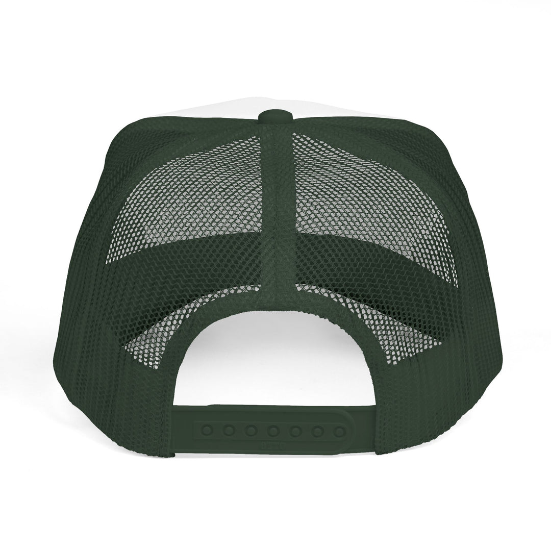 Salty Gold Trucker Cap — Crowned Leopard Logo Mesh Hat