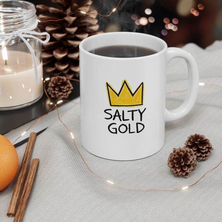 Salty Gold Ceramic Mug (11oz, 15oz)