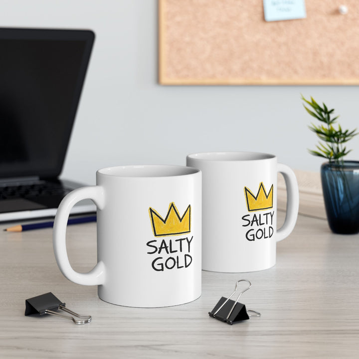 Salty Gold Ceramic Mug (11oz, 15oz)