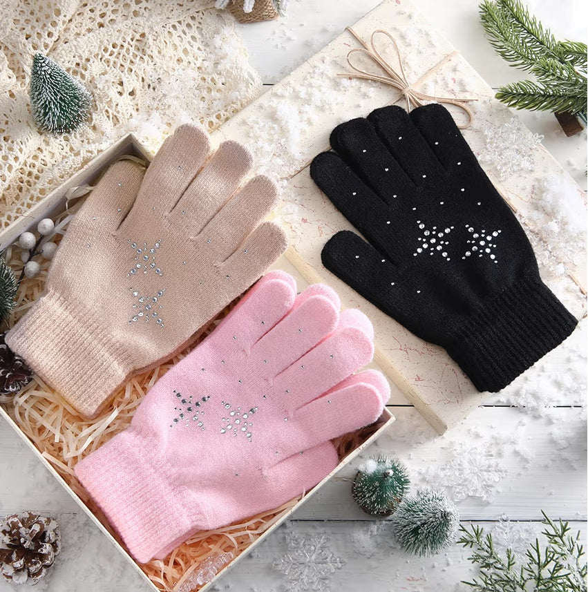 Gloves - Rhinestone Grip Knit Gloves - Salty Gold Supply Co. | Salty Gold Supply Co.